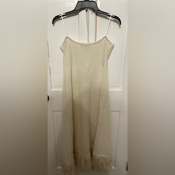 NWT Express Ribbed Halter Midi Dress w/ Fringe - Picture 4 of 9